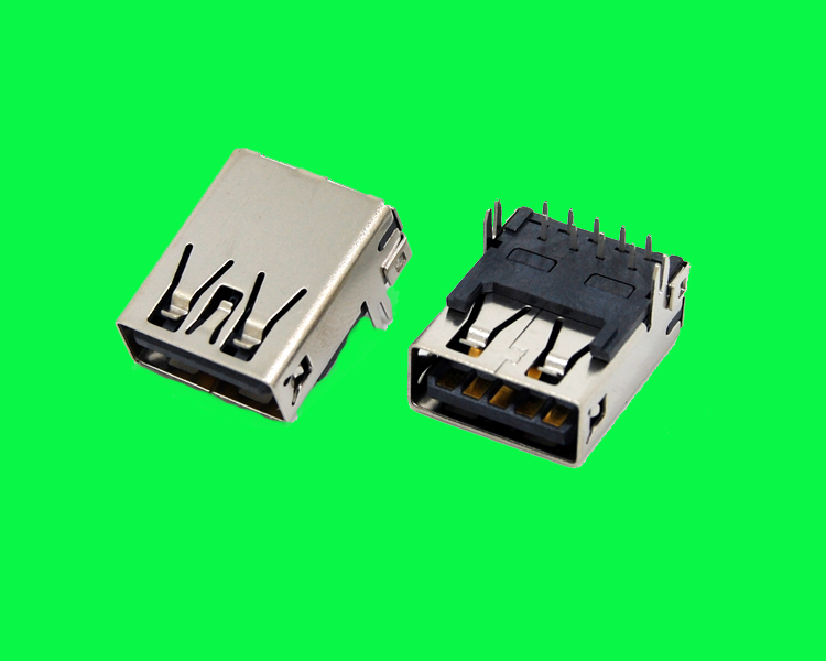 USB 3.0 AF板上DIP 90度無卷邊魚叉腳