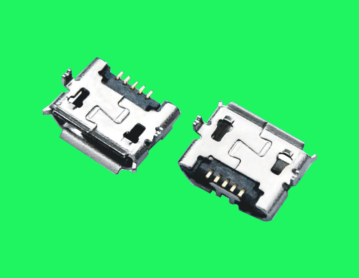 Micro usb 5p B Female 反向 SMT外殼內腳DIP