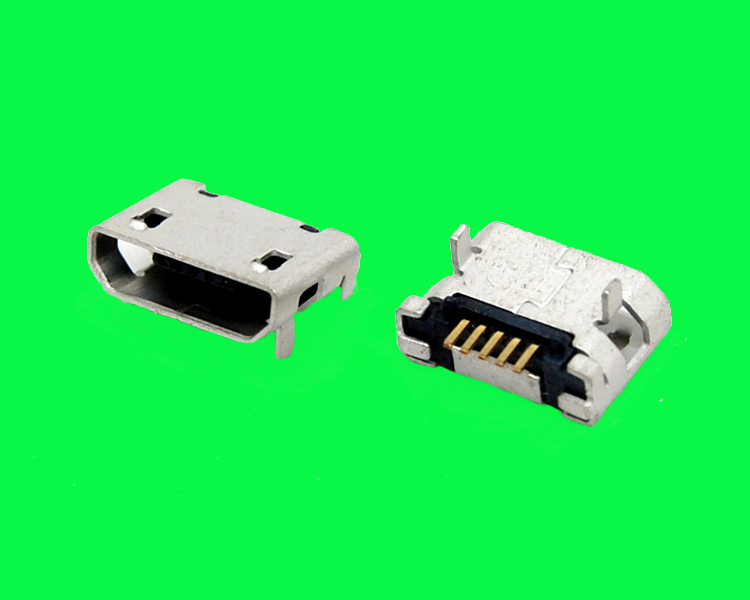 MICRO USB 5S B型插板5.9腳長1.25有柱加長0.75加焊腳無導位
