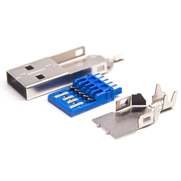 USB 3.0 A公焊線三件套1U''OD4.0
