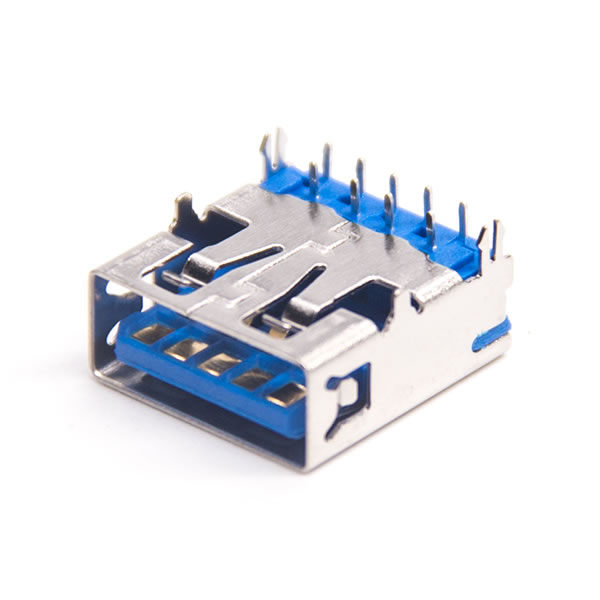 USB 3.0AF短體90度PA9T藍膠H5.7 L13.7